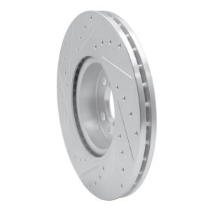 Volkswagen EuroVan Brake Rotor (1) - Front Right - R1 Concepts - Drilled & Slotted - Silver - `01-`03